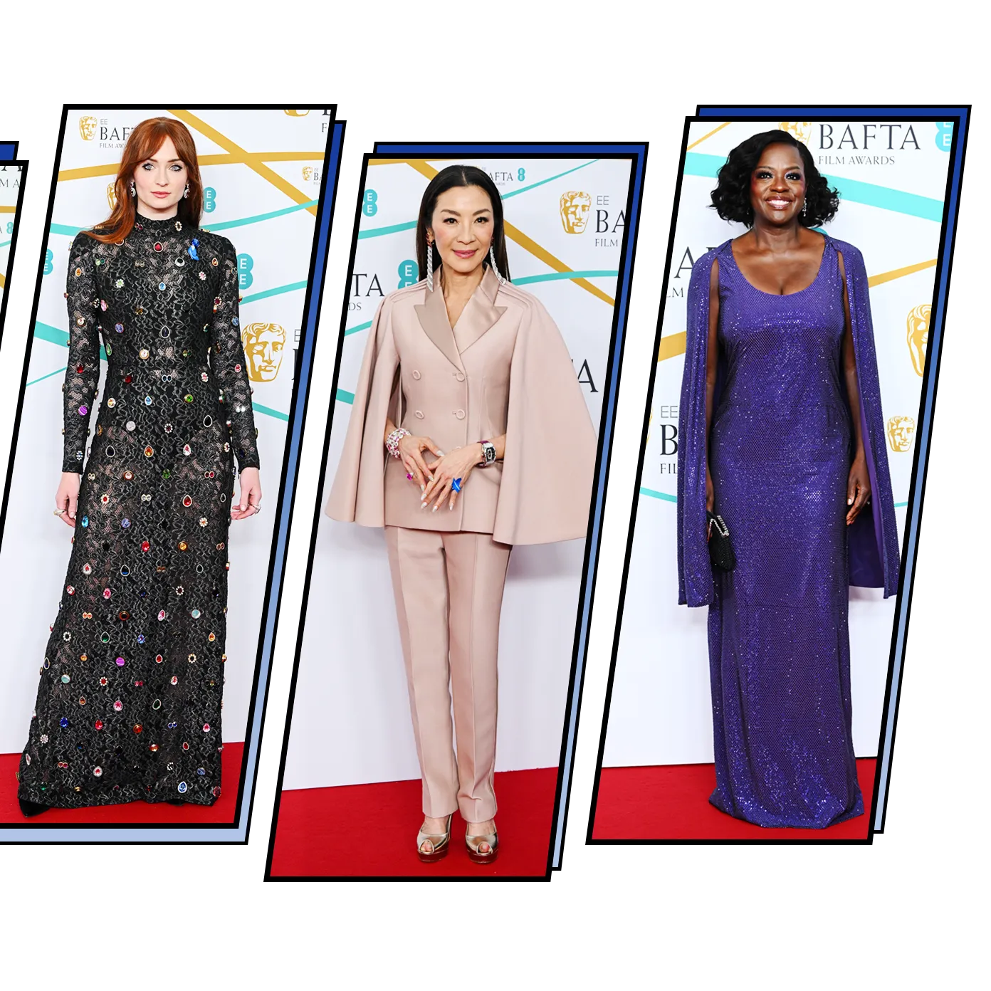 Glamour sobre la alfombra roja de los Premios Bafta 2023