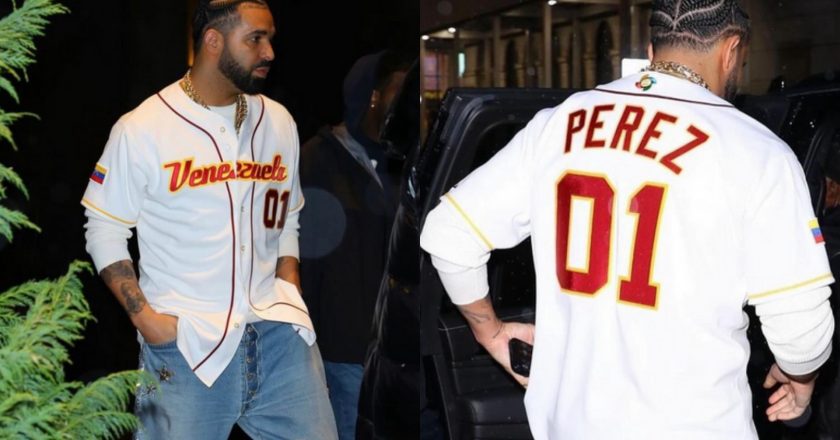 Drake lució la camiseta de la selección venezolana de béisbol