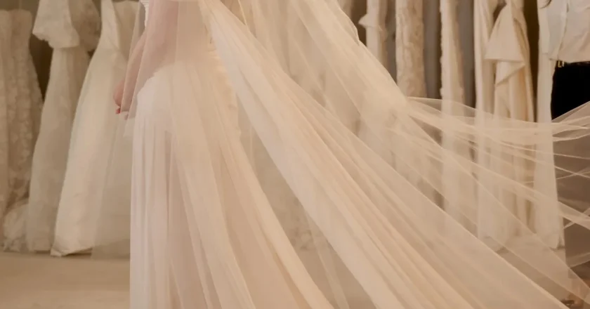 El arte detrás del vestido de novia de Emma Roberts