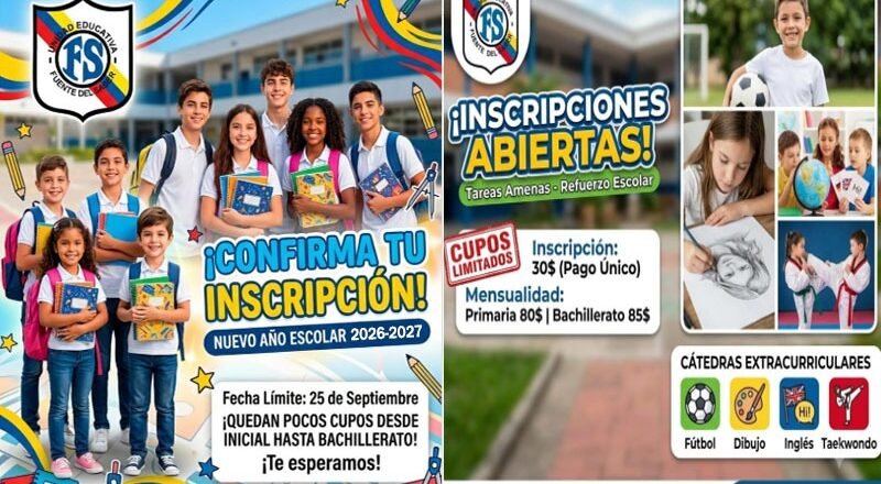 Se abrieron las inscripciones 26-27 en la “U.E. Fuente del Saber“